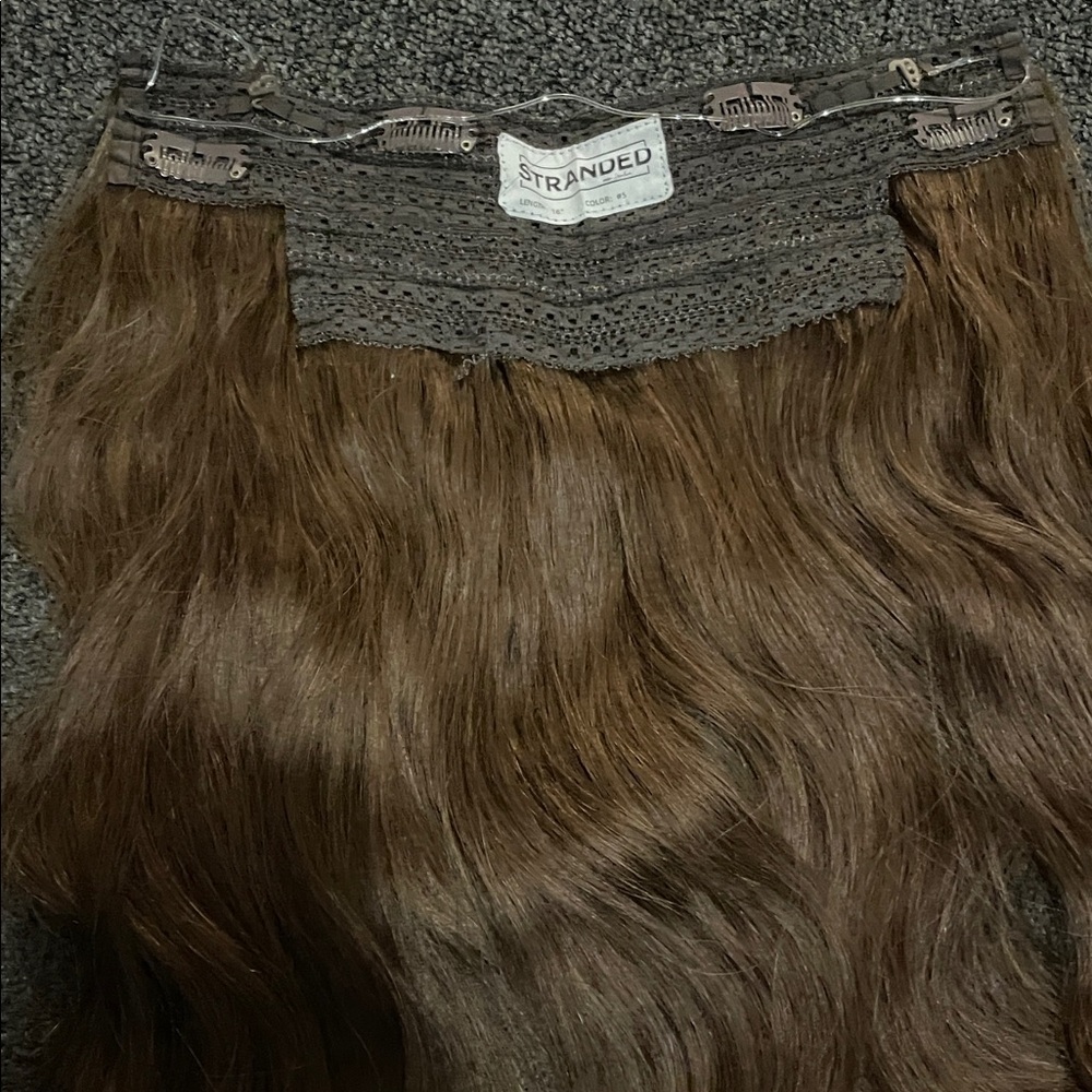 Stranded Chestnut Brown Hair Extensions - Picture 3 of 4